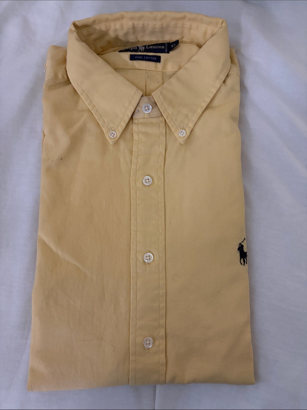 NEVER WORN Classic Ralph Lauren Men's Pale Yellow Button-Down Oxford Shirt